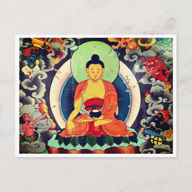 Buddha Shakyamuni painting, Himalayas, Nepal  Postcard (Front)