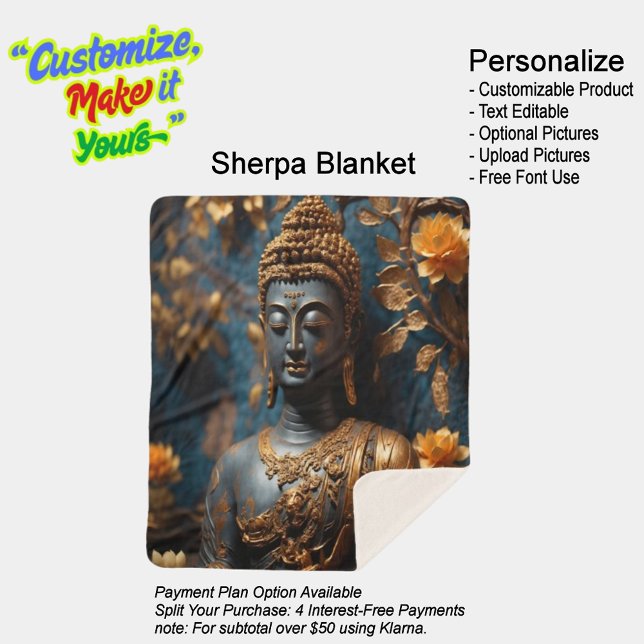 Buddha Sherpa Blanket  (Buddha Ultra Cozy Sherpa Blanket. Size large.)