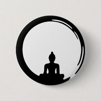 Buddha silent 6 cm round badge