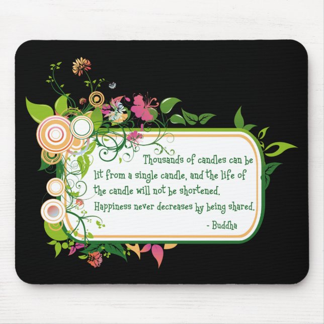 Buddha Single Candle Quote Mouse Mat (Front)