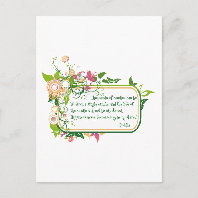 Buddha Single Candle Quote Postcard (Front)