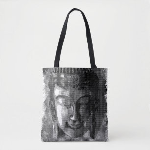 Buddha smile I - halftone black + your ideas Tote Bag