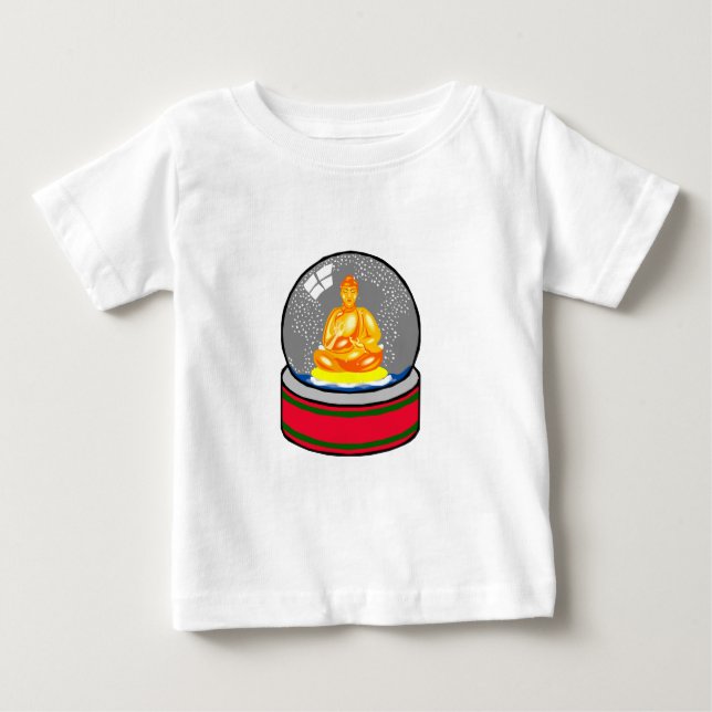 Buddha Snow Globe Baby T-Shirt (Front)