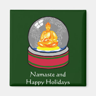 Buddha Snow Globe Magnet