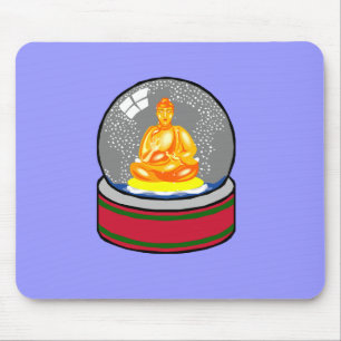 Buddha Snow Globe Mouse Mat