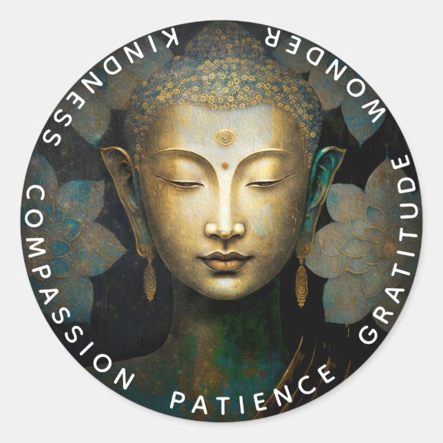 Buddha, Spiritual Meditation Classic Round Sticker (Front)