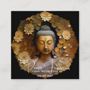 Buddha, Spiritual Meditation Square Business Card