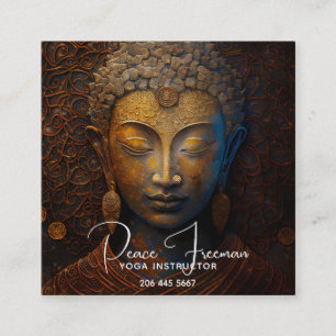 Buddha, Spiritual Meditation Square Business Card