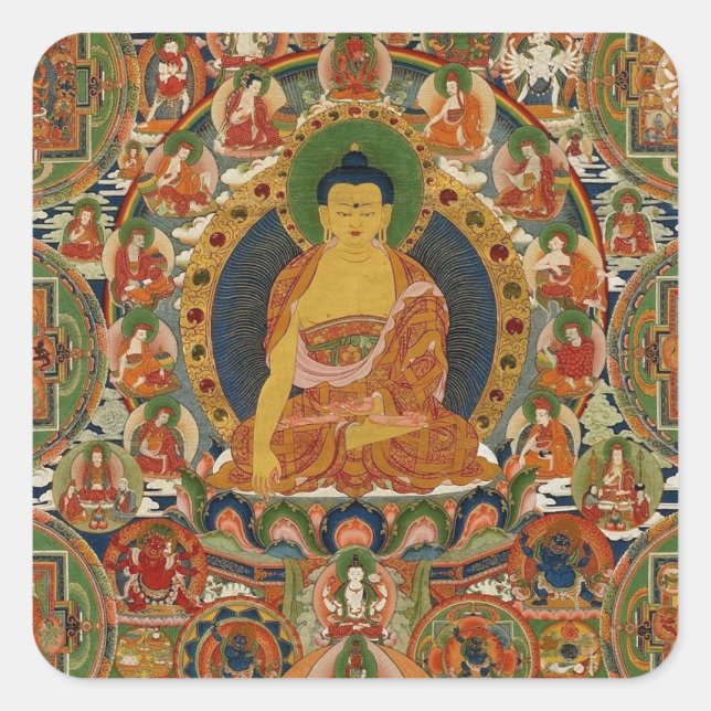 Buddha Square Sticker (Front)