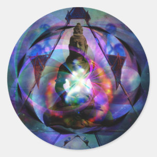 Buddha Star Gate Classic Round Sticker