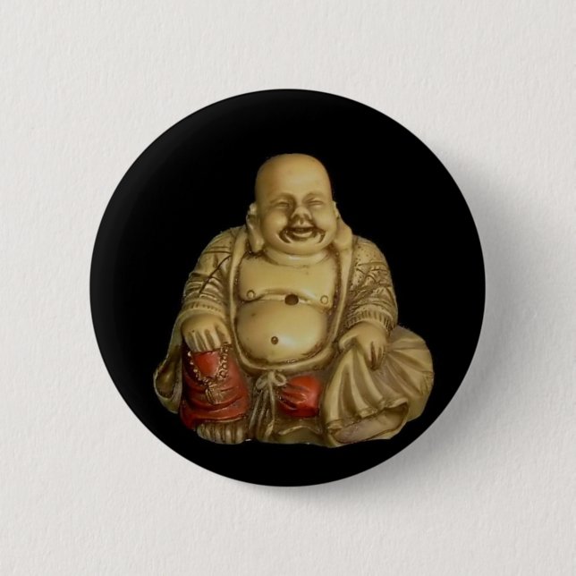 Buddha Statue 6 Cm Round Badge (Front)