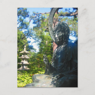 buddha statue gardens postcard