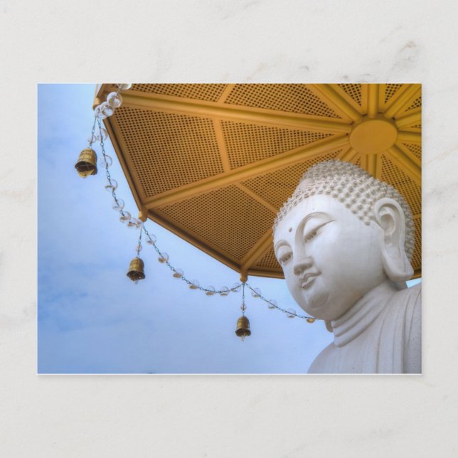 Buddha Statue in Blue Sky, Umbrella Bells Postcard (Front)