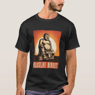 buddha statue masculine mindset retro sun style T-Shirt