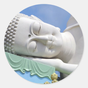 Buddha Statue Resting Sleeping Happy Peace Classic Round Sticker