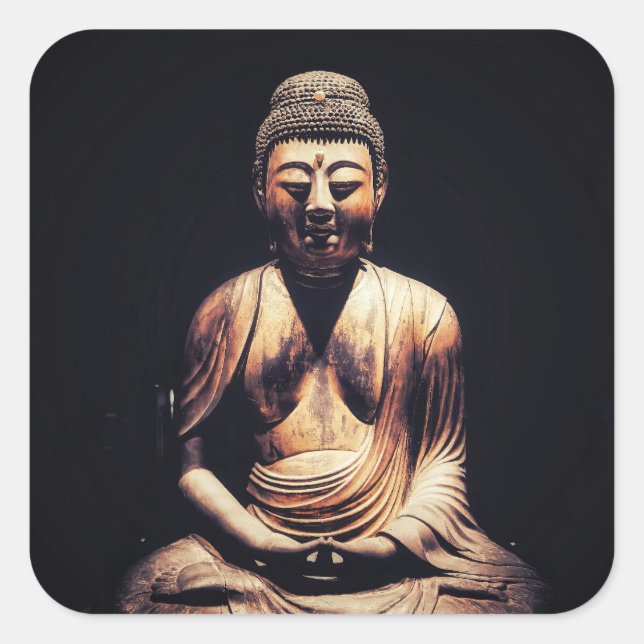 Buddha Statue Square Sticker (Front)
