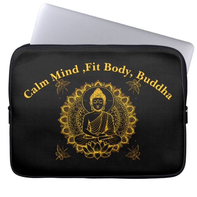 Buddha Statue With Lotus  Laptop Sleeve (Front)