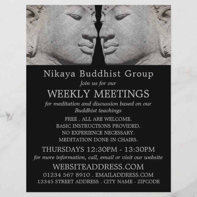 Buddha Statues, Buddhist Group Advertising Flyer (Front)