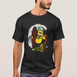 Buddha Surfer Waves Ocean Surfing Surfboard T-Shirt
