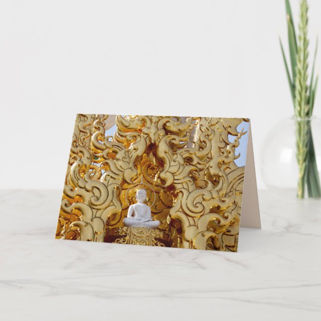 buddha temple greeting card (Front)