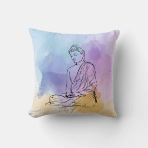 Buddha Throw Pillow   Zen Meditation