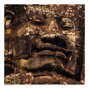 Buddha Totem Angkor Wat Cambodia Square Art Poster