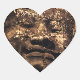 Buddha Totem at Angkor Wat - Sticker Heart Shape
