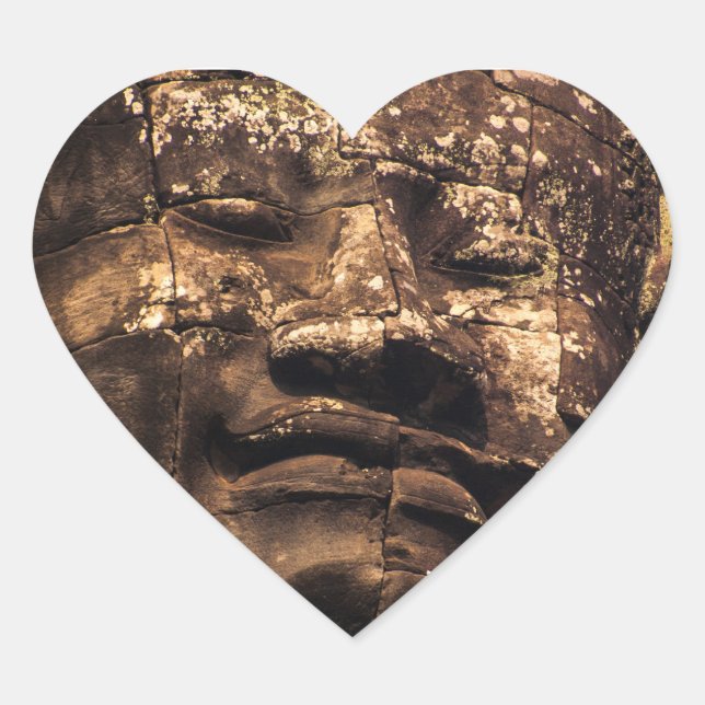 Buddha Totem at Angkor Wat - Sticker Heart Shape (Front)