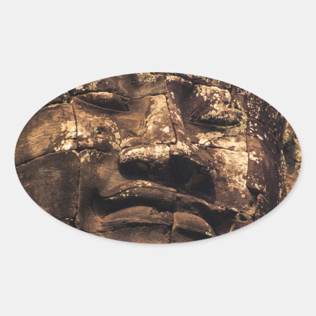 Buddha Totem at Angkor Wat - Sticker Oval (Front)