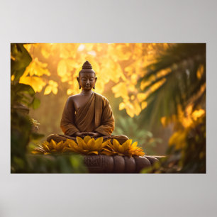 Buddha Tranquil Peaceful Nature Serene  Poster
