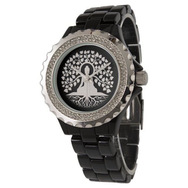 Buddha Tree of Life Spiritual Art Watch (Angled)
