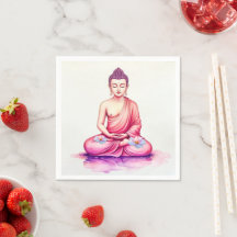 Buddha Watercolor Napkins, Meditation / Yoga