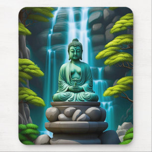 Buddha Waterfall Mouse Mat