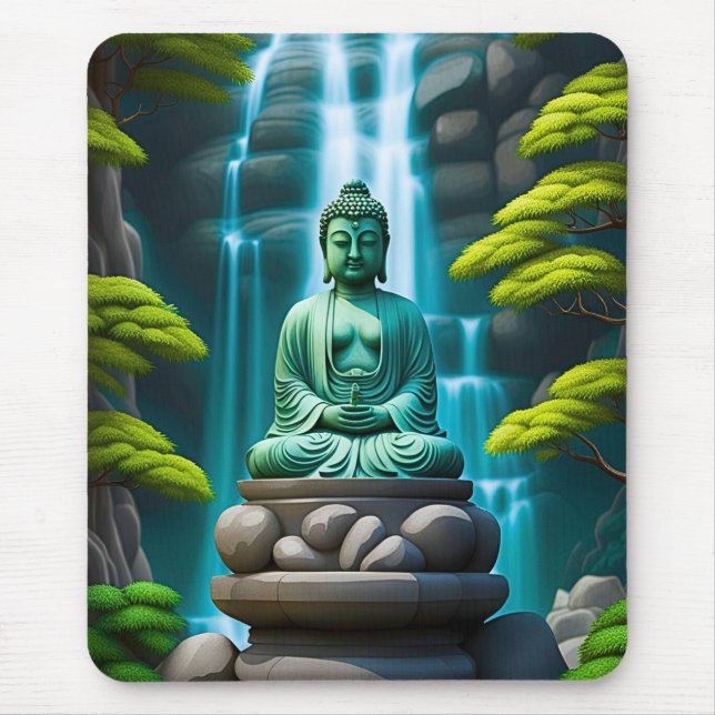 Buddha Waterfall Mouse Mat (Front)