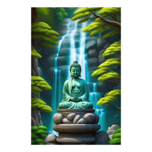 Buddha Waterfall Photo Print