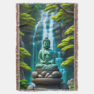 Buddha Waterfall Throw Blanket