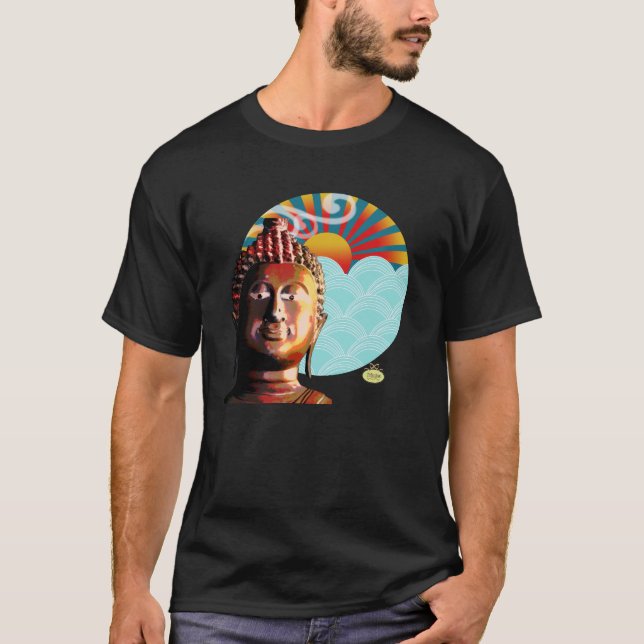Buddha, wind & water background T-Shirt (Front)
