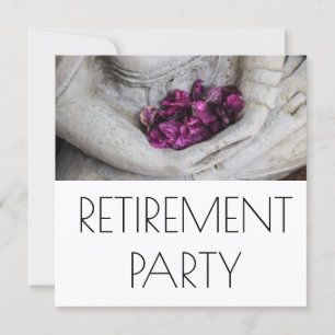 BUDDHA WITH BLOSSOMS RETIREMENT PARTY INVITATION