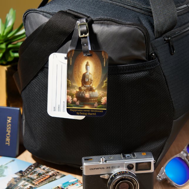 Buddha with lotus flowers. luggage tag (Front & Back)