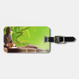 buddha zen serenity garden luggage tag
