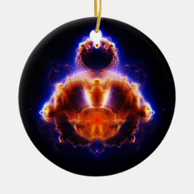 Buddhabrot Map Mandelbrot Set Gautama Buddha Ceramic Tree Decoration (Front)
