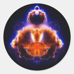 Buddhabrot Map Mandelbrot Set Gautama Buddha Classic Round Sticker