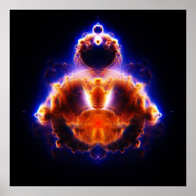 Buddhabrot Map Mandelbrot Set Gautama Buddha Poster (Front)