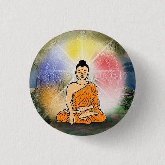 Buddha's Enlightenment & Dharma Wheel Button