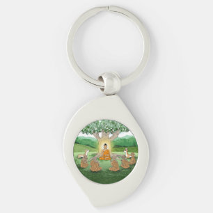 Buddha's First Sermon Teaching Metal Keychain