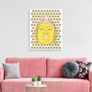 Buddha's Head Offset Print Zen Modern Pop Dots