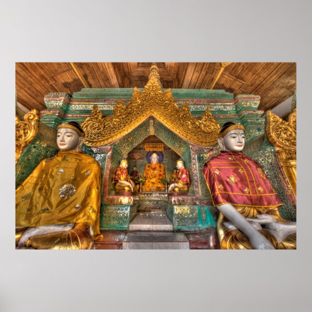 Buddhas In A Temple Poster (Front)