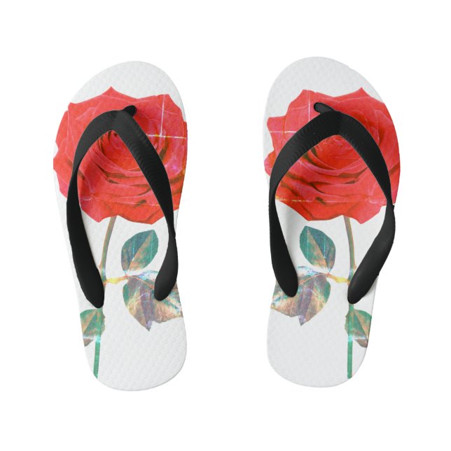 BuddhaToday Kids #3 Zen Rose Flip Flops (Footbed)