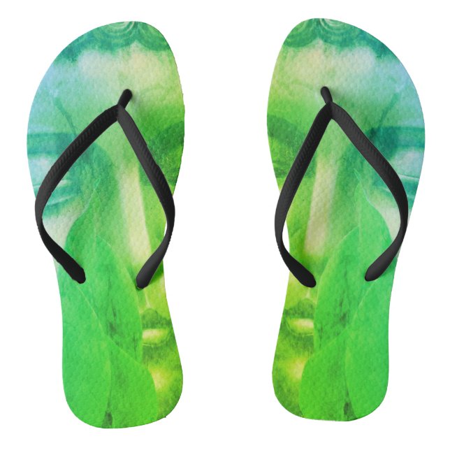 BuddhaTodayV2 'Walk in Peace' #13 Flip Flops (Footbed)
