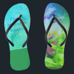 BuddhaTodayV3.b #2 'Walk in Peace' Original w/Q Flip Flops<br><div class="desc">An Extra pairs of Flip Flops are always an A ! 
Grab yourself a pair and a loved one a pair too and take the BuddhaToday ' Walk in Peace ' stroll that invites more Calm into your life.

BuddhaTodayV3.blu 'Walk in Peace' #2 Greenleaf w/Quote ' Green Green '</div>
